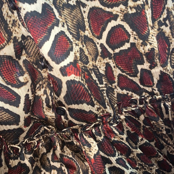 Zara Animal print ruffled dress - Picture 3 of 6